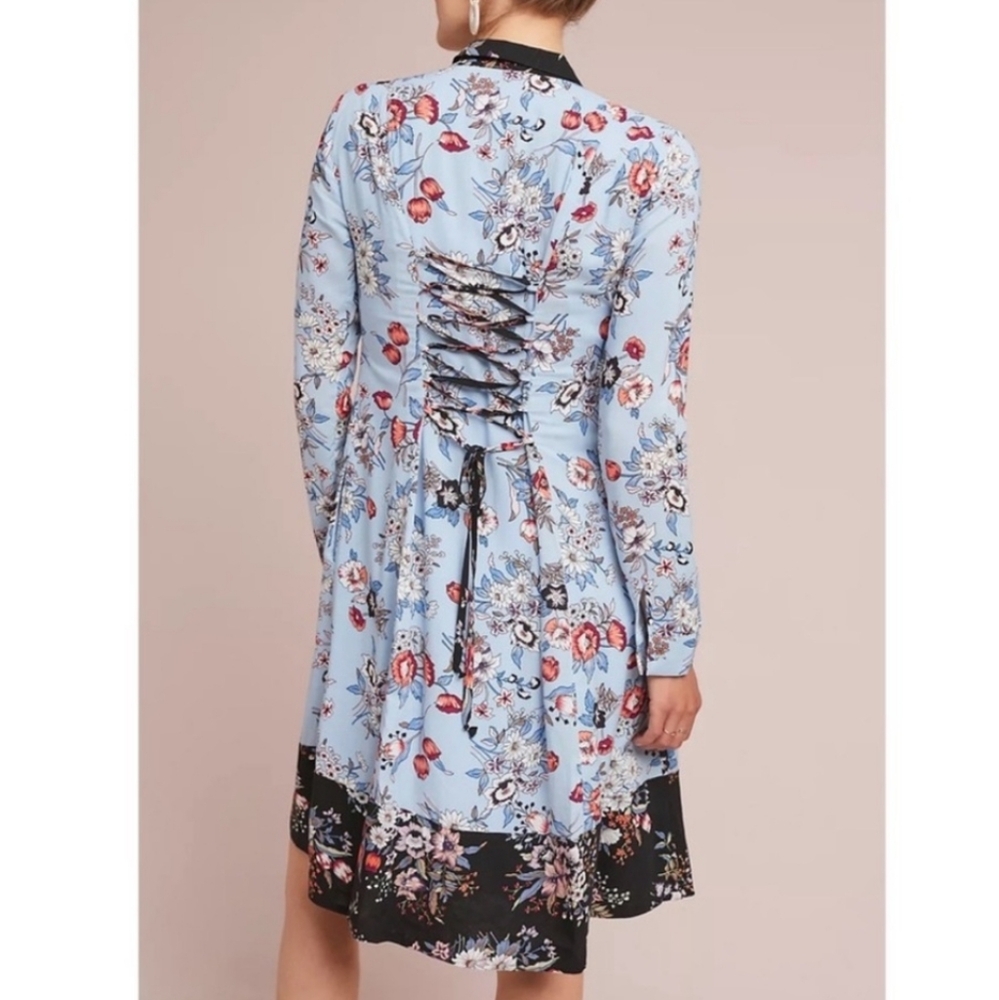 Maeve Leyster Button Down Lace-up Shirtdress s4 - Picture 2 of 6